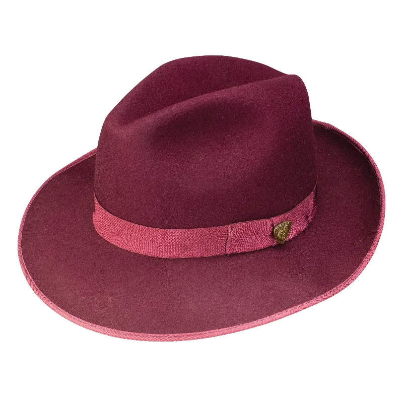 Fedora hats for women with oversized brims for dramatic and stylish appeal -Dobbs Regalis B Center Dent Wool Felt Fedora