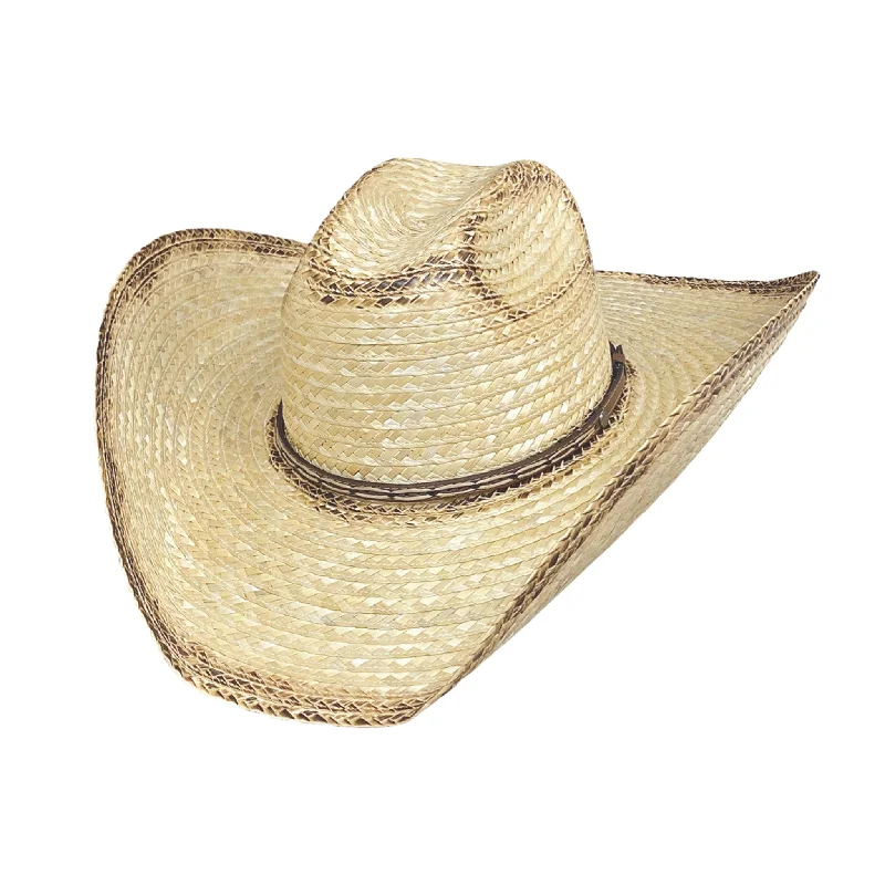 Elegant straw hat for women with decorative ribbon and fashionable touch -Montecarlo Hats Ranchman Palm Hat