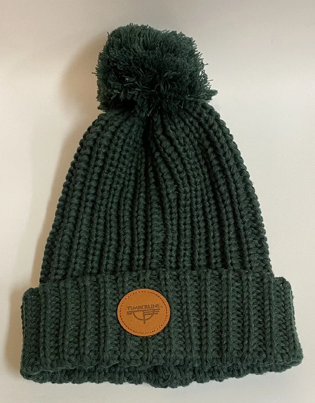 Minimalist cap for sleek simple style -Pom Snowgoose Beanie - Green