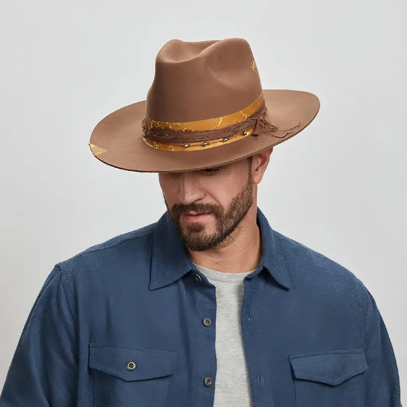 Cowboy hats for men with rough leather bands for a rugged, earthy appeal -Ralston Cowboy Felt Hat Brown