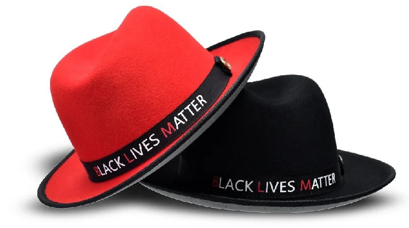 Fashionable felt fedora hats for men with thick bands and rustic vibes -Black Lives Matter Collection