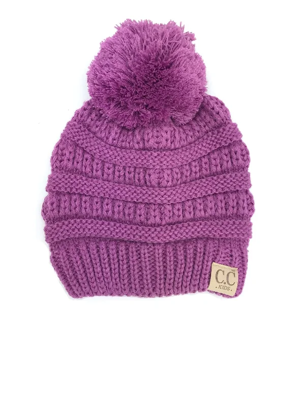 Fitted dad cap for relaxed snug wear -YJ-847 POM New Lavender Kid Beanie