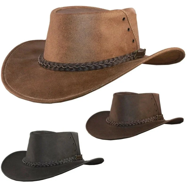 Fashionable straw cowboy hats for women with colorful ribbons for a playful vibe -Cowboy Hat-BUFFALO Leather hat, Custom Cowboy Hat, Cowboy Hat Woman