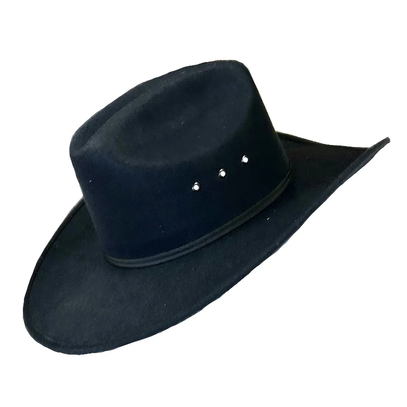 Luxury felt hat for sophisticated wardrobe additions -Kid's Black Ultra-Felt Western Cowboy Hat