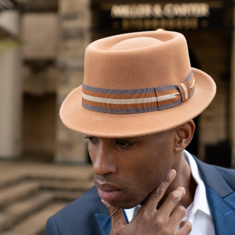 Durable wool felt hat for tough wear -The Defoe - Porkpie Hat