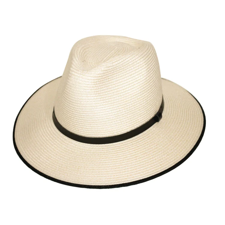 Vintage fedora hats for men with decorative stitching and leather bands for authenticity -ooGee Bowman River Fedora - Ivory