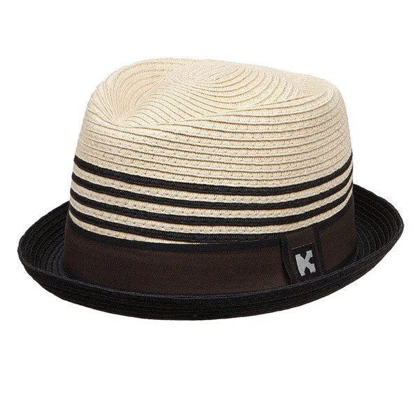 Vintage fedora hats for men with decorative stitching and leather bands for authenticity -Kenny K - Stingy Brim Toyo Fedora Hat