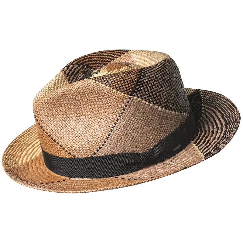 Vintage fedora hats for women with retro patterns and classic styling -Bailey Giger Genuine Panama Straw Fedora