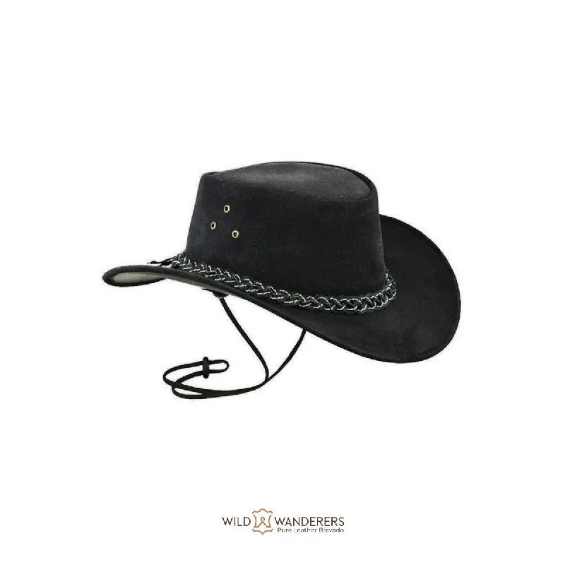 Affordable cowboy hats for men with quality felt construction and basic designs -Urban Cowboy Black Suede Hat