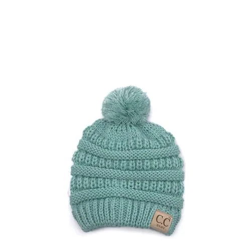 Graphic print cap for artistic expression -Baby-847 Pale Mint Beanie