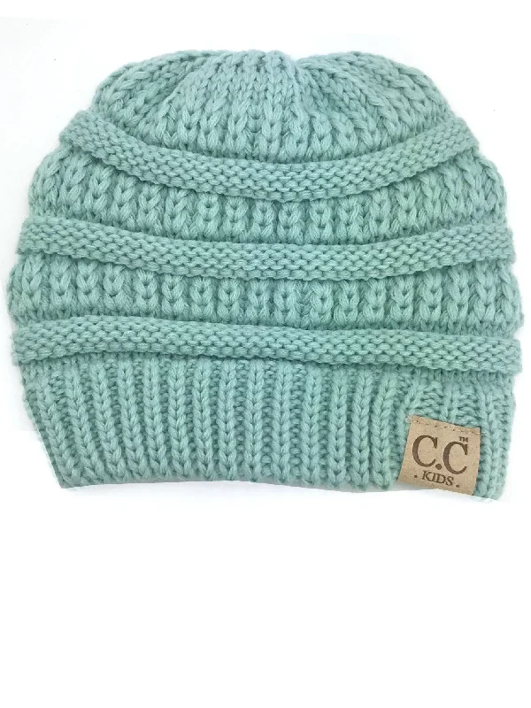 Bold graphic cap for standout fashion flair -YJ-847 Mint Kid Beanie