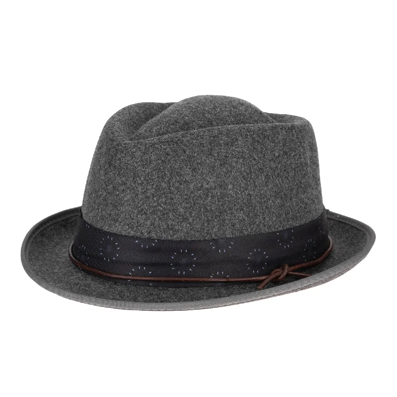 Designer fedora hats for men with smooth felt and leather accents for sophistication -Faux Felt Pork Pie Fedora