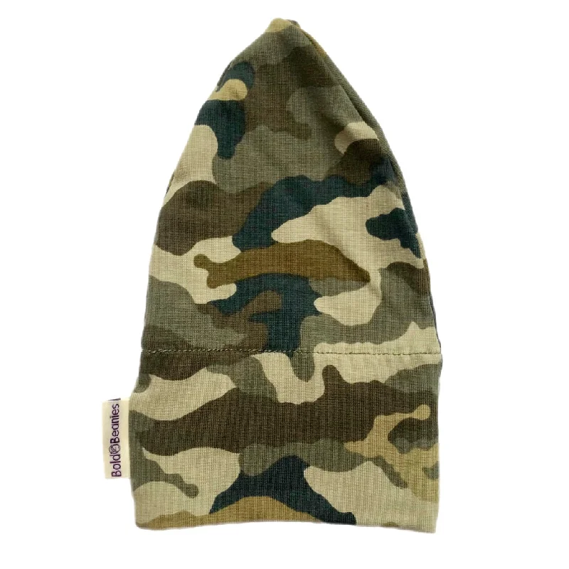 Adjustable strap cap for custom size comfort -Kids Unisex Camouflage Bold Beanies Hat