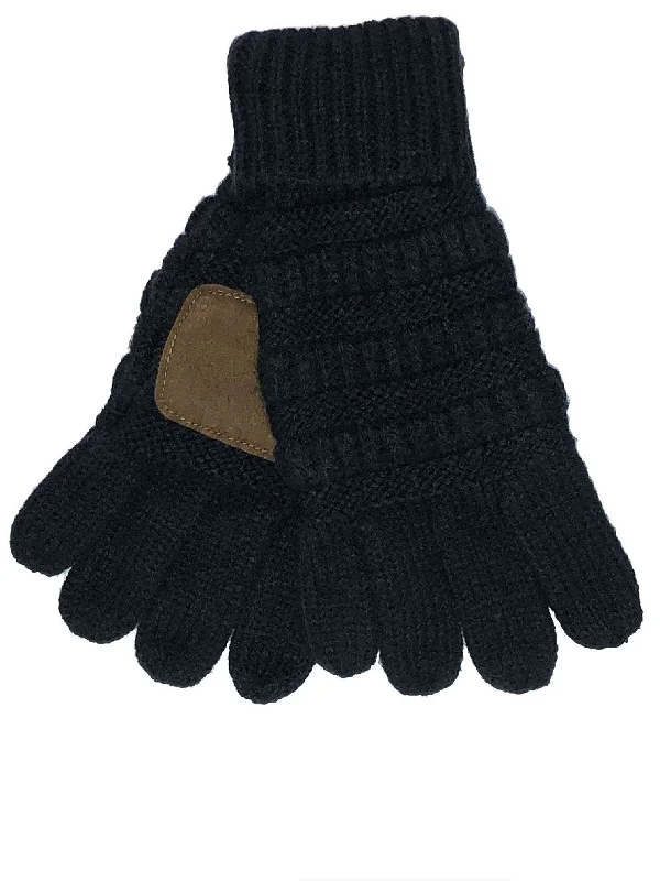 Classic navy cap for timeless wardrobe staple -G-20-KIDS BLACK GLOVES