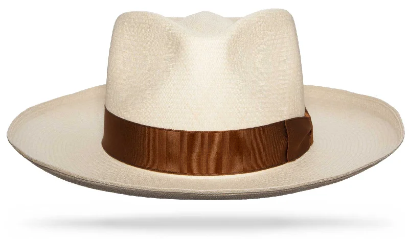 Durable straw Panama hat for men with a breathable and practical design -Montecristi Patron Brown Band