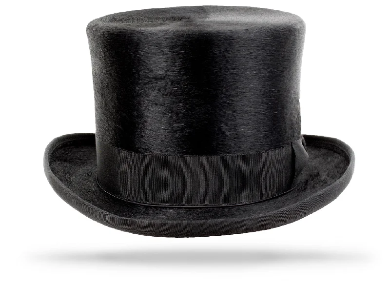 Affordable felt hat with simple chic look -Top Hat Beaver Black