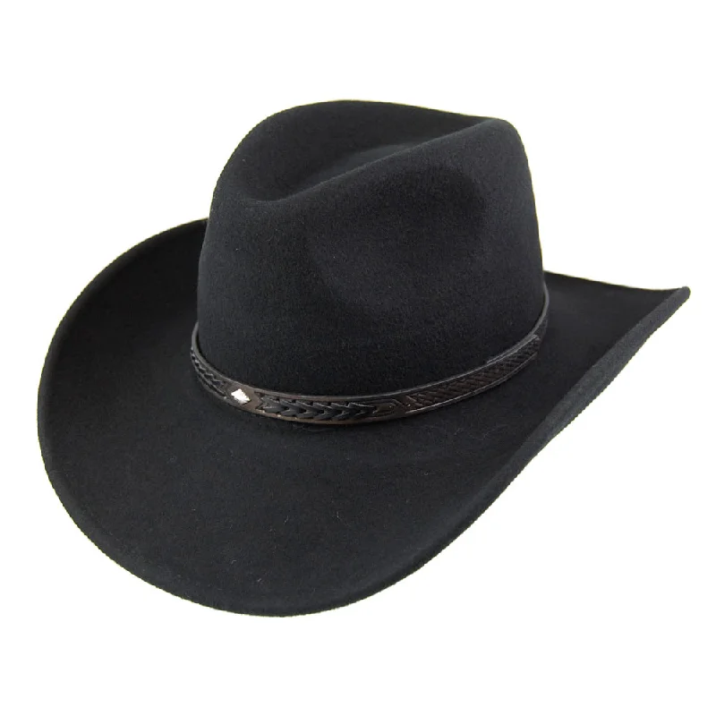 Large-brim cowboy hats for women with high-quality materials for practical use -Jaxon & James Comanche Cowboy Hat - Black