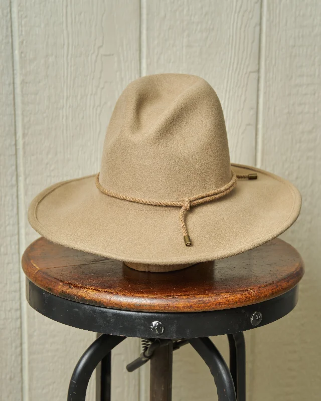 Bold felt hat with unique shape design -Ketchum Wool Felt Hat in Putty