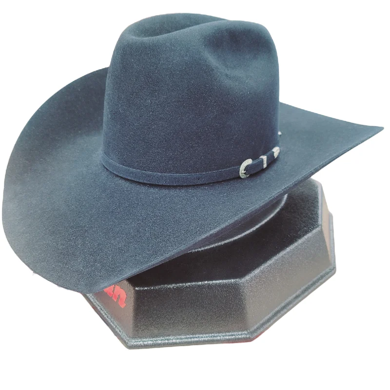 Classic wool felt hat for enduring style -American Hat Co. - 40X Midnight Blue Felt Cowboy Hat - 4 1/2" Brim