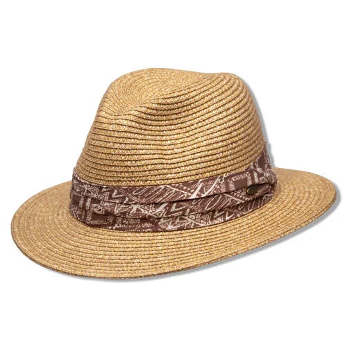 Designer fedora hats for women with delicate lace accents for a vintage-inspired touch -Saint Martin - Tan Resort Hat