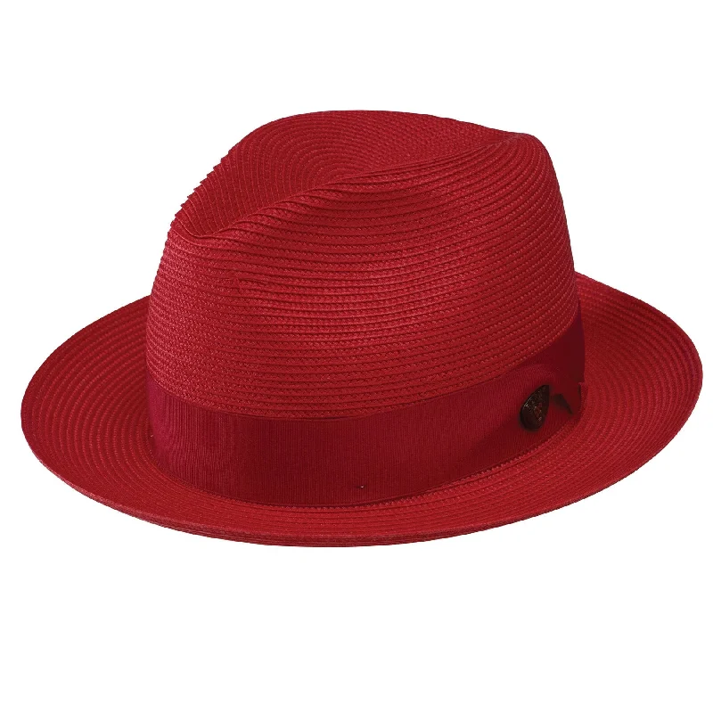 Elegant wool fedora hats for women with warm fabric for fall and winter wear -Dobbs Rosebud Milan Straw Fedora