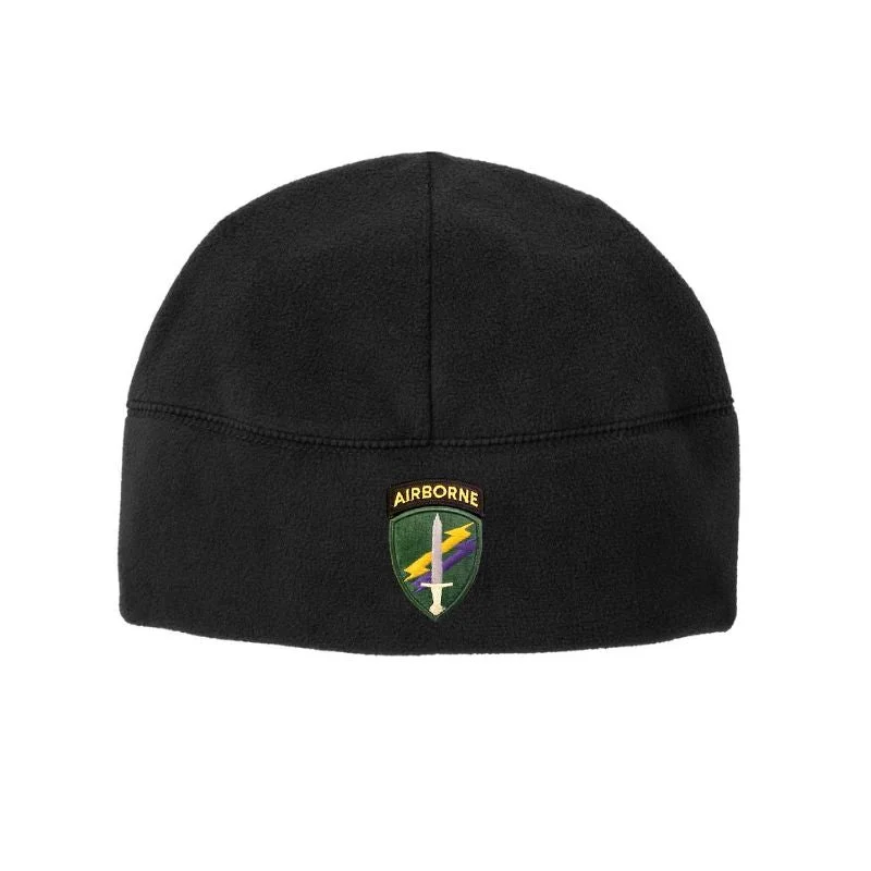 Soft cotton cap with breathable mesh back -Civil Affairs Soft Fleece Beanie