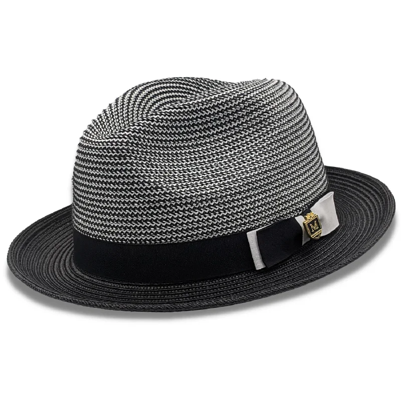 Custom-fedora hats for women with trendy designs and customizable colors -Montique Landon Two-Toned Polybraid Straw Fedora