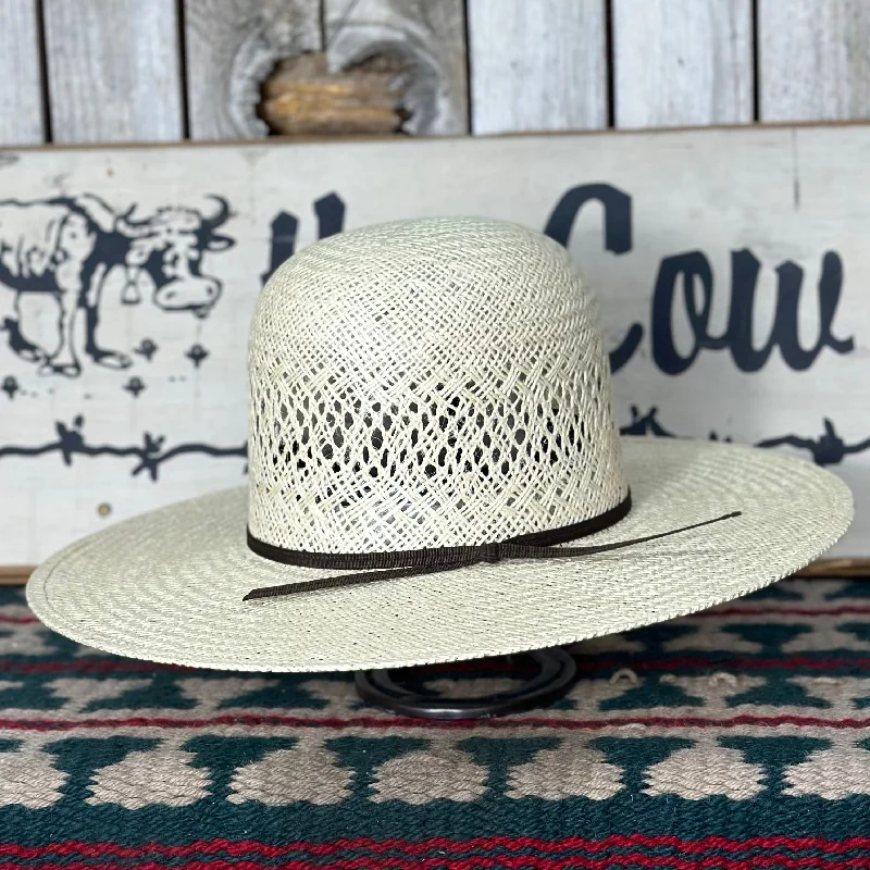 Retro cowboy hats with plaid fabric bands for a fashionable country-inspired design -Rodeo King Jute 4 1/4" Brim