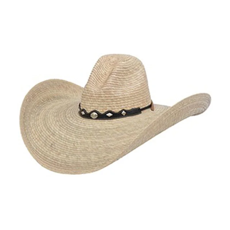 Bohemian straw hat for women with woven design and relaxed, free-spirited vibe -Old West Texas Quemada Campechana Palm Hat