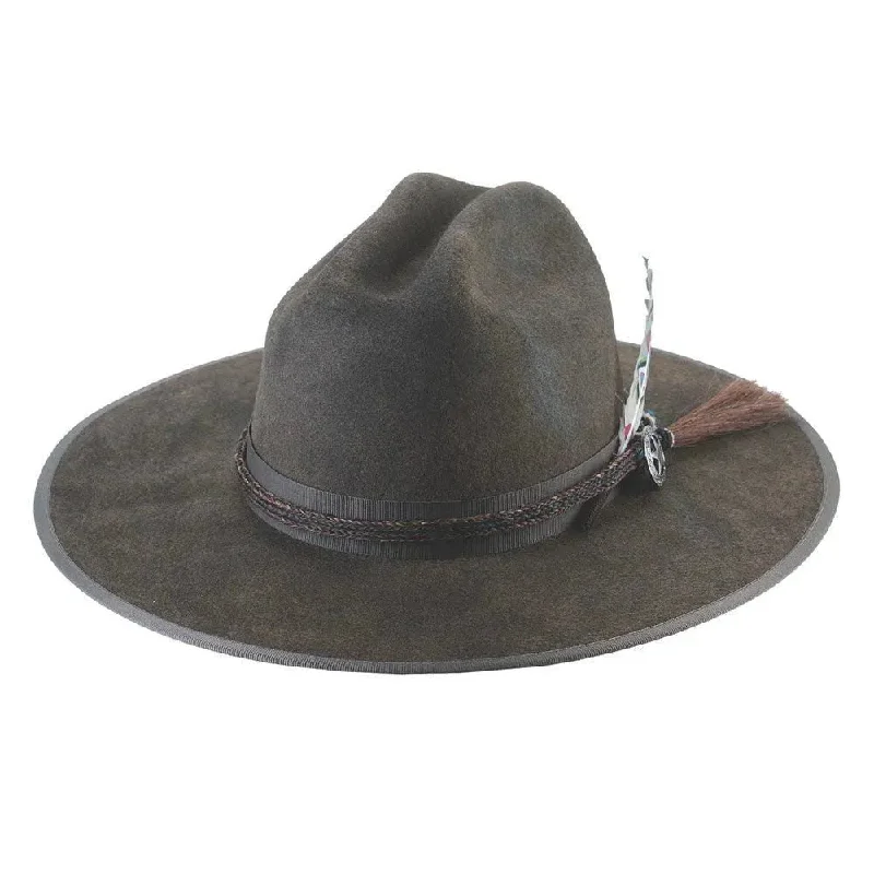 Unique leather cowboy hats with exotic patterns for men with adventurous, bold styles -Bullhide Bangtail - Wool Felt Cowboy Hat