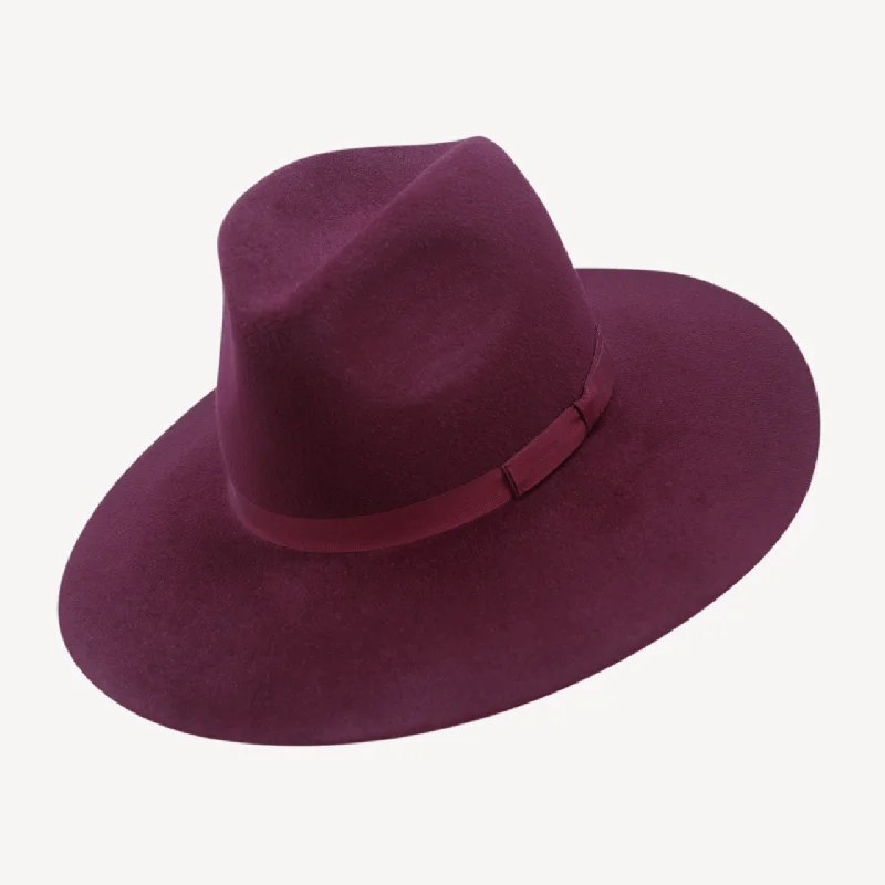 Affordable felt hat for budget-friendly accessorizing -Grace - Bordeaux Velour Rabbit