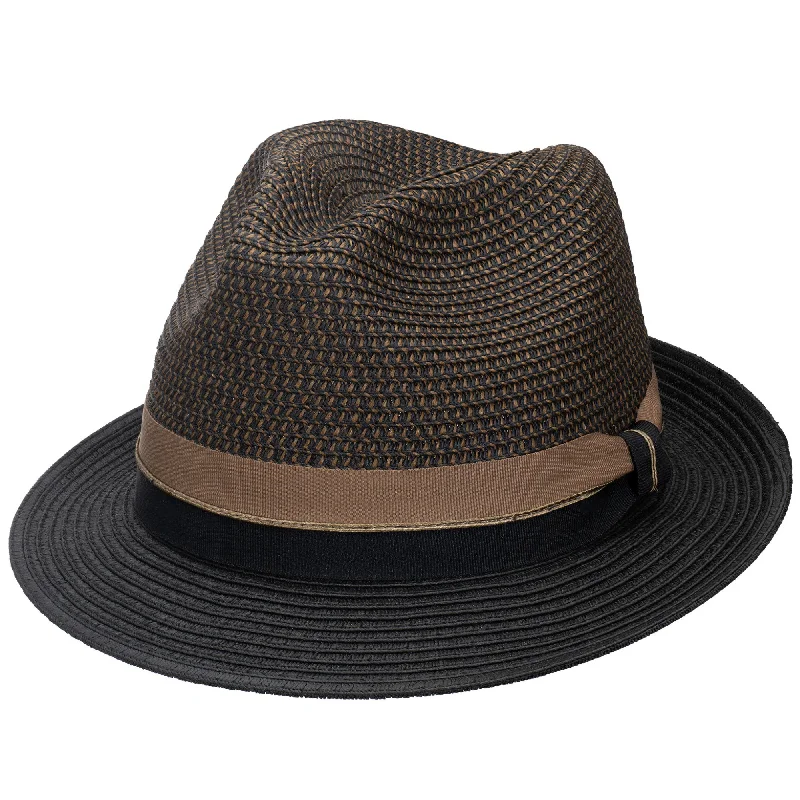 Soft felt fedora hats for women with adjustable bands for a perfect fit -Scala Payette Pinch Front Straw Fedora