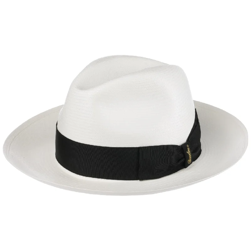 Simple straw sun hat for women with wide brim and soft design -Big Brim Bogart Panama Hat by Borsalino