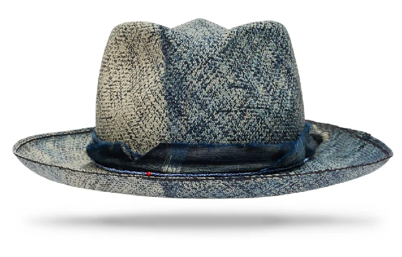 Natural straw hat for women with eco-friendly materials and breathable design -Yin Yang Indigo