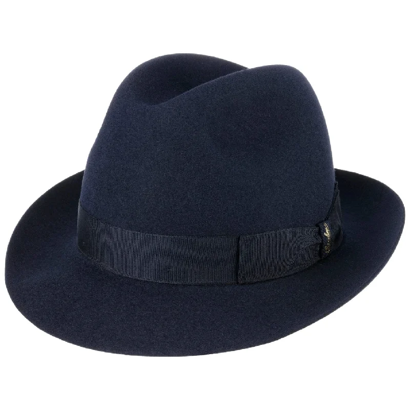 Durable straw fedora hats for men with breathable materials for summer comfort -Georgio Fur Felt Hat by Borsalino