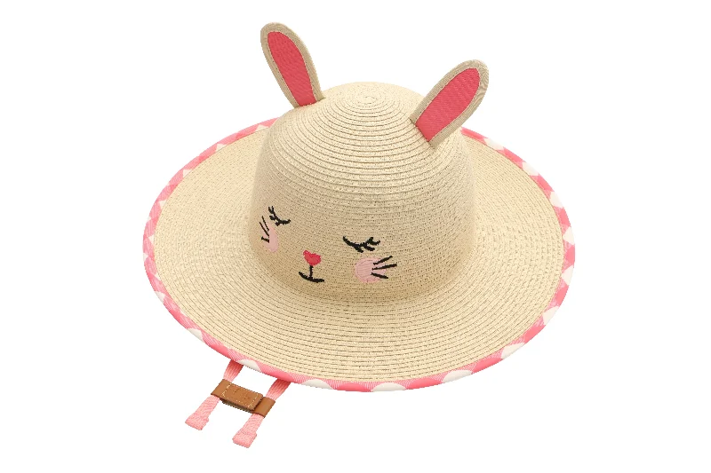 Durable straw cowboy hat for men with rugged look and sun protection -Kids Lifeguard Straw Hat - Bunny