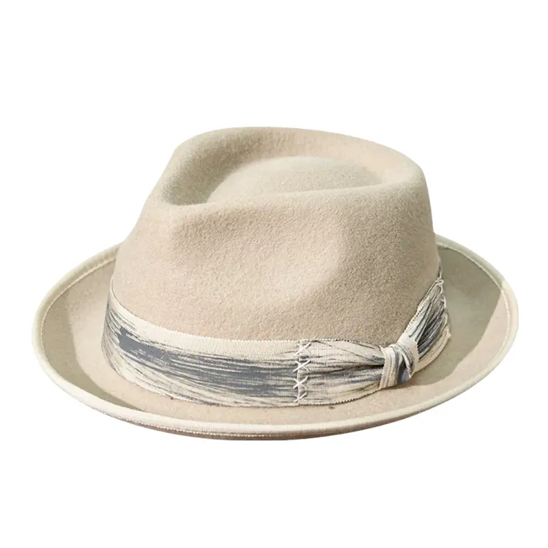 Elegant felt hat for formal evening events -Collins Ribbon Wool Fedora Hat