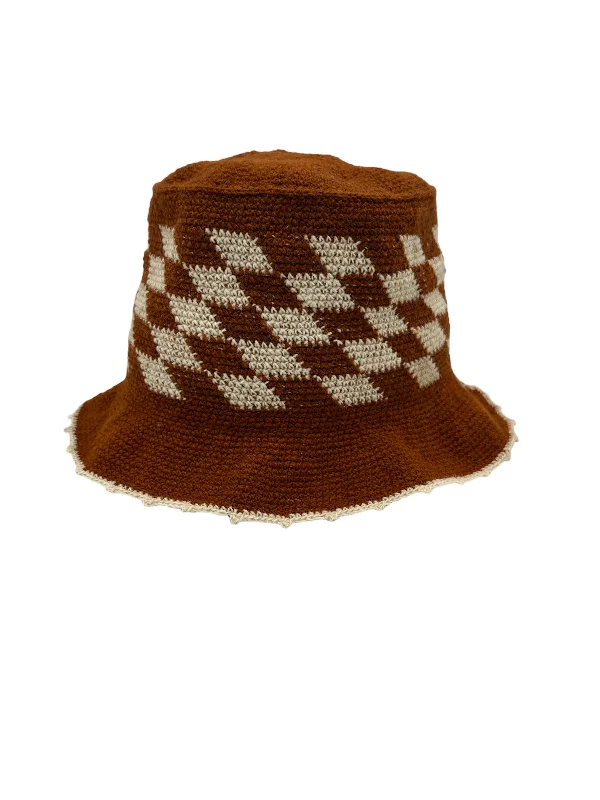 Rugged felt hat for tough trail adventures -Alpaca Bucket - Rust/White