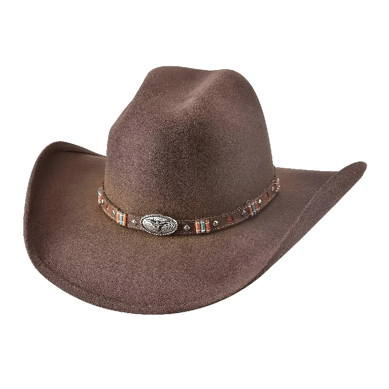 Custom leather cowboy hats for women with unique stitching and embellishments -Bullhide Old Town - Wool Felt Cowboy Hat