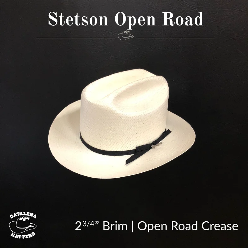 Stylish straw trilby for men with sharp lines and trendy vibe -Open Road