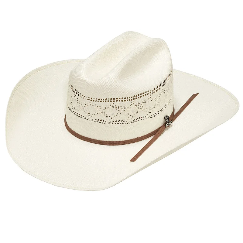 Trendy straw Panama hat for women with decorative ribbon and casual style -Ariat Bangora Hat w/ Golden Brown Hat Band