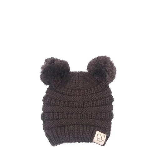 Stylish snapback cap for urban street style -Baby-23 Double Pom Beanie Brown