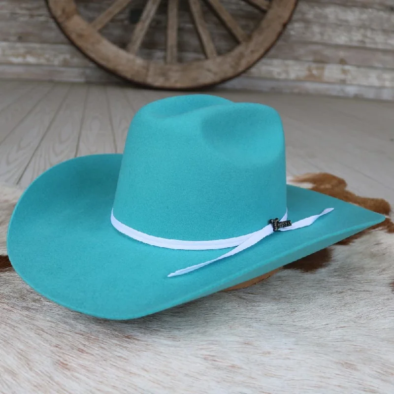 Elegant felt hat with classic shape design -Twister Girls Bright Blue Cowboy Hat