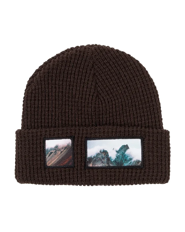 Wool blend cap for cozy fall fashion -Mtn Beanie | Chocolate