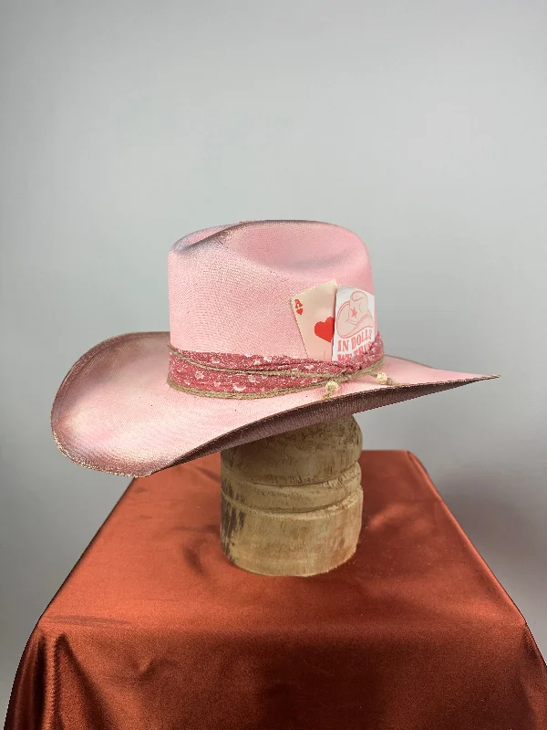 Chic straw bucket hat for women with floral accents for trendy summer look -Pink Straw Western