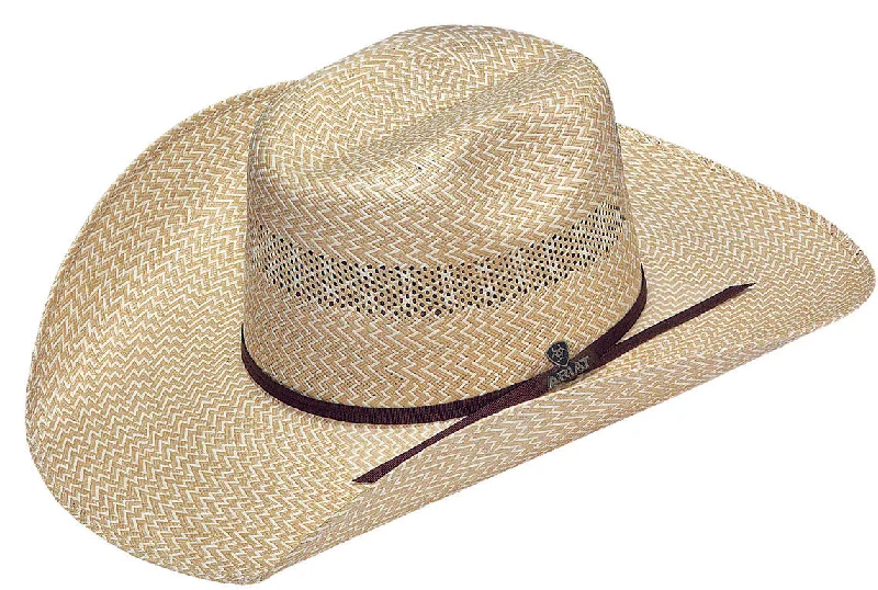 Comfortable straw visor hat for women with adjustable strap and sporty look -Ariat 20X Ivory/Tan Twister