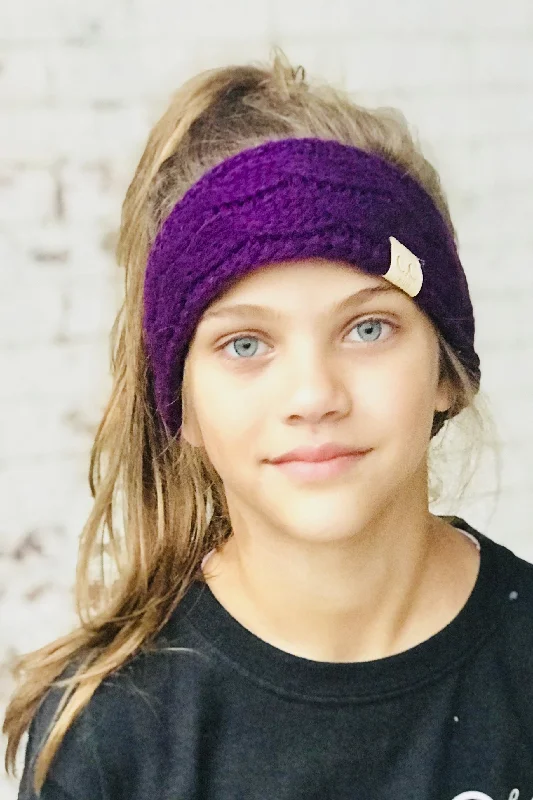 Waterproof cap for rainy day protection -HW-20-KIDS DARK PURPLE HEADWRAP