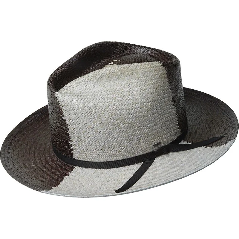 Fedora hats for men with wide brims and bold patterns for summer flair -Bailey Boreal Genuine Panama Straw Fedora