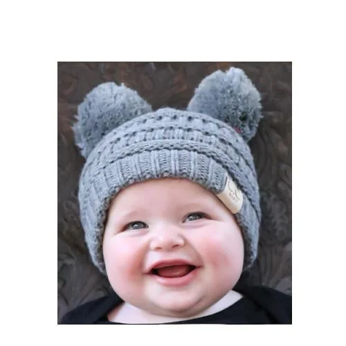 Premium leather cap for upscale casual looks -Baby-23 Double Pom Beanie Light Melange