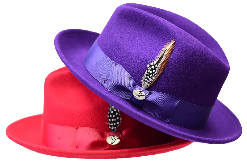 Designer fedora hats for men with smooth felt and leather accents for sophistication -Guiliano Collection